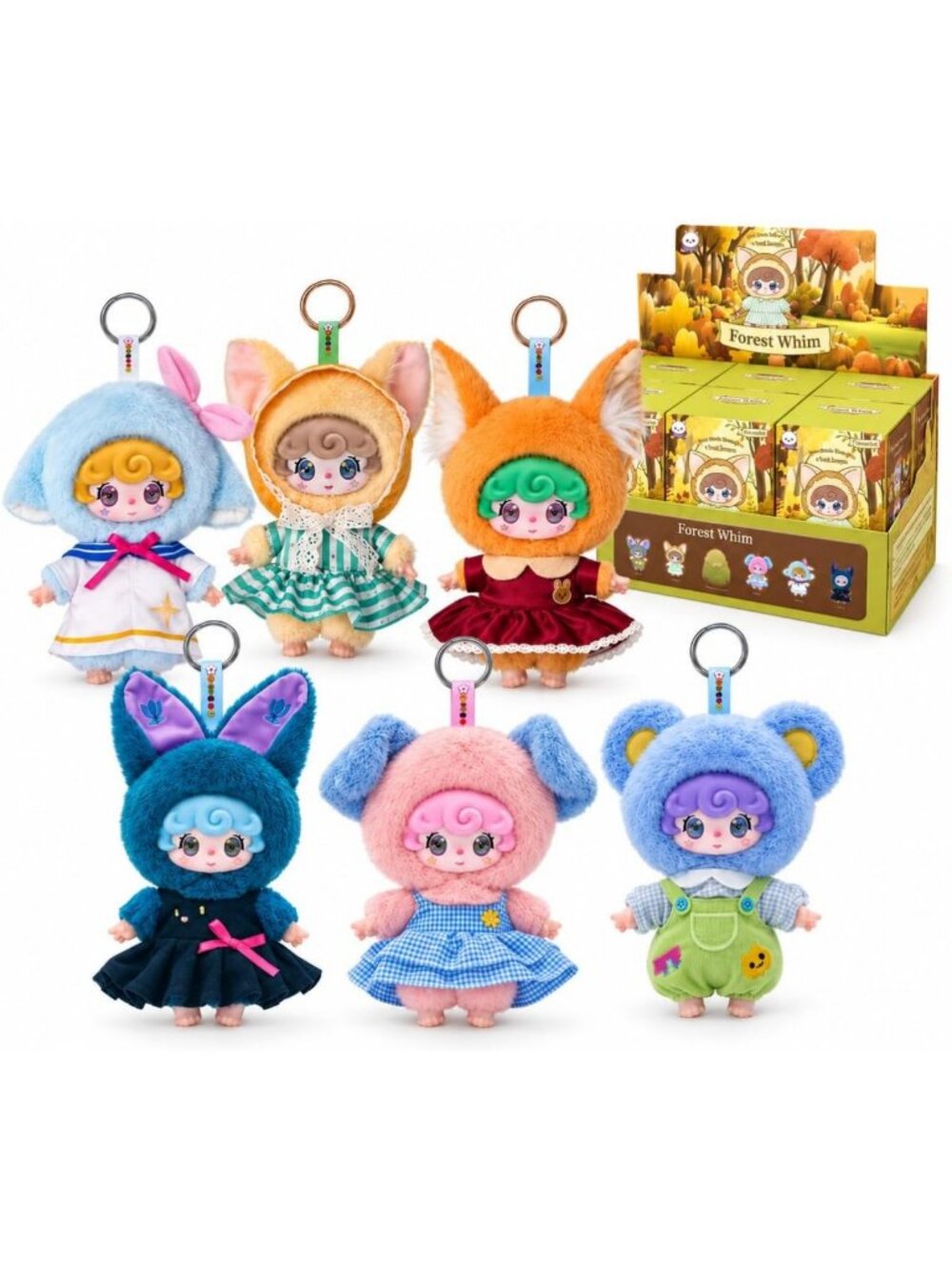 Collectible Mystery Art Figure Set | Unique Bag Charm & Pendant | 6PCs Desktop
